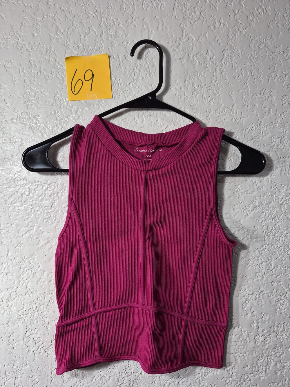 Seventh City Fuchsia Ribbed Tank Top - S/M